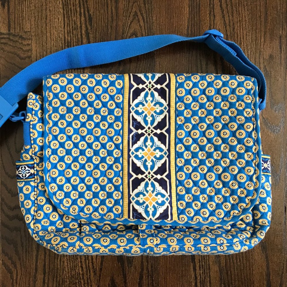 Vera Bradley RETIRED Riviera Blue Messenger Bag